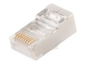 Cablexpert Shielded modular CAT6 plug 30u" gold plated, 10 pcs per bag | PLUG6SP/10 | Transparent/Silver
