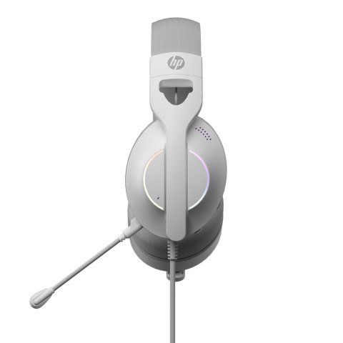 HP DHE-8003U, słuchawki z mikrofonem, przewodowa, biała, 7.1 surround (virtual), podświetlona, USB