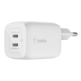 Podwójna ładowarka ścienna Belkin USB-C GaN PD PPS, 65 W | WCH013vfWH
