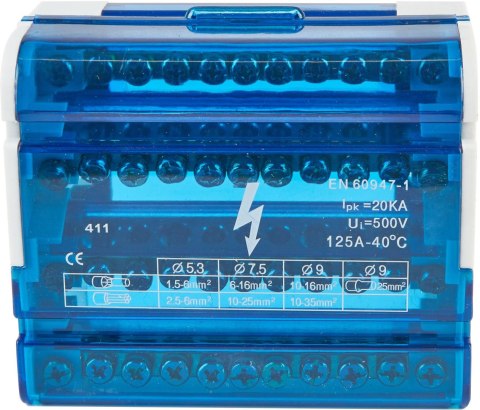 Blok rozdzielczy 4 pola 11 otworów