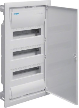 Rozdzielnica podtynkowa z drzwiami metalowymi, 4 rzędy, 48 modułów, IP30, QC, HAGER Volta VU48AT