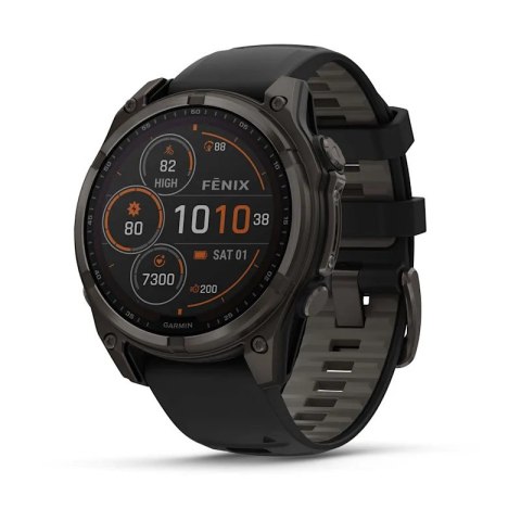 Zegarek sportowy Garmin Fenix 8 Solar Sapphire Titanium Carbon Grey 47mm Tytanowy
