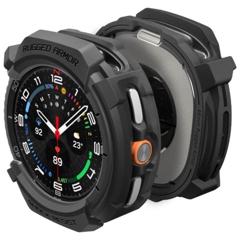 Etui Spigen Rugged Armor do Samsung Galaxy Watch 8 Classic 46mm czarny