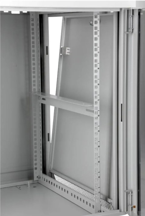 SOMI Networks | 22U, 19″ Sieciowa Szafa Ścienna | 22U-60/45FPC | Szara | Z Przednimi Szklanymi Drzwiami; Niezmontowana | Głęboko