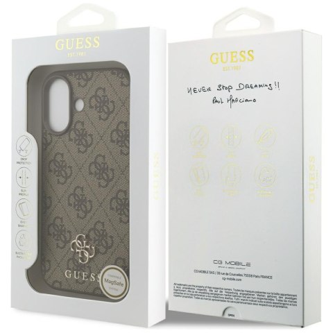 Etui Guess 4G Small Classic Logo MagSafe do iPhone 17 brązowy