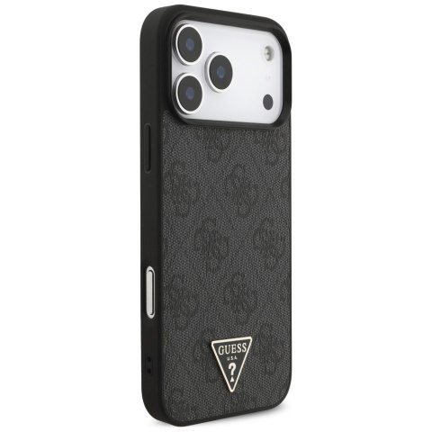 Etui Guess 4G Strap Triangle Logo MagSafe do iPhone 17 Pro Max czarny