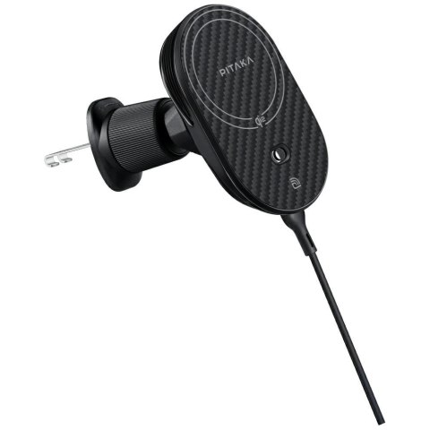 Uchwyt samochodowy z ładowarką bezprzewodową PITAKA MagEZ Pro 2 Qi2 15W NFC Magsafe czarno szary