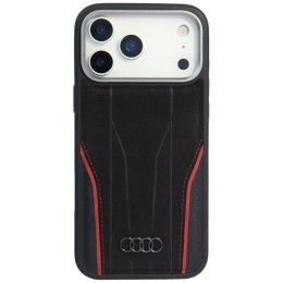 Etui Audi R8 Genuine Leather MagSafe do iPhone 17 Pro Max czarno-czerwony