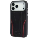 Etui Audi R8 Genuine Leather MagSafe do iPhone 17 Pro czarno-czerwony
