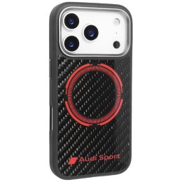 Etui Audi RSQ Carbon Fiber Sport Red Circle MagSafe do iPhone 17 Pro czarny