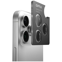 Szkło na obiektyw aparatu UNIQ Optix Aluminium Camera Lens Protector do iPhone 17 z aplikatorem czarny