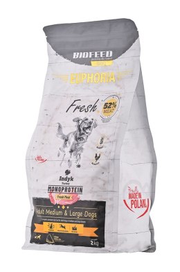 BIOFEED Euphoria Fresh Meat Adult Medium & Large Indyk Monoprotein 2kg