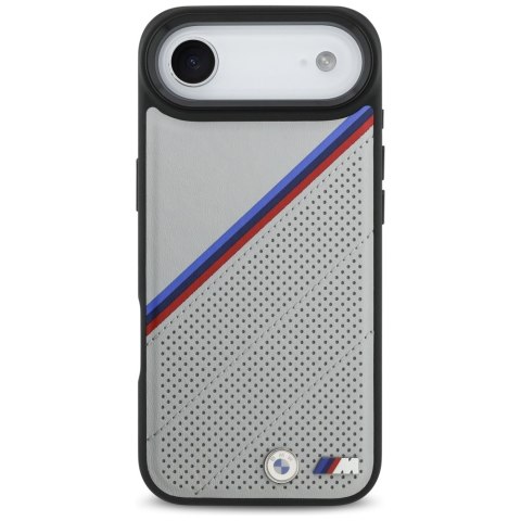 Etui BMW M Tricolor Metal Logo MagSafe do iPhone 17 Air szary