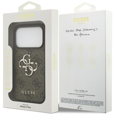 Etui Guess 4G Big Logo do iPhone 17 Pro brązowy