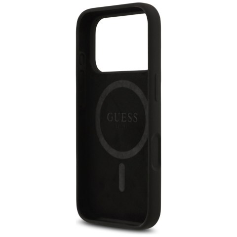Etui Guess Silicone Triangle Logo MagSafe do iPhone 17 Pro Max czarny
