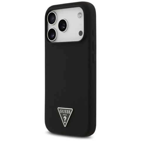 Etui Guess Silicone Triangle Logo MagSafe do iPhone 17 Pro czarny
