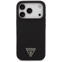 Etui Guess Silicone Triangle Logo MagSafe do iPhone 17 Pro czarny