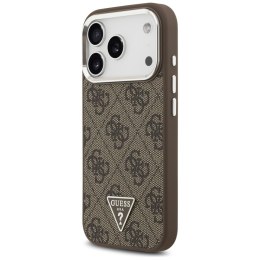 Etui Guess 4G Triangle Logo MagSafe do iPhone 17 Pro brązowy srebrny