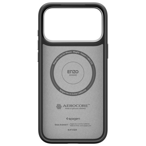 Etui Spigen Enzo Aramid "T" Mag MagSafe do iPhone 17 Pro czarno srebrny