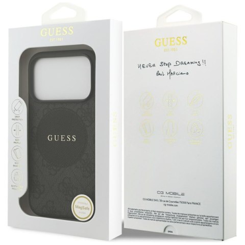Etui Guess 4G Circle Classic Logo MagSafe do iPhone 17 Pro czarny