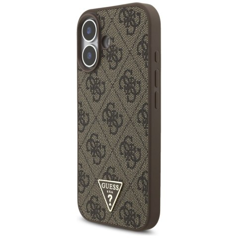Etui Guess 4G Strap Triangle Logo MagSafe do iPhone 17 brązowy