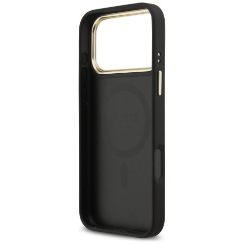 Etui Guess 4G Strass Logo MagSafe do iPhone 17 Pro Max czarny