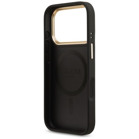 Etui Guess 4G Strass Logo MagSafe do iPhone 17 Pro czarny