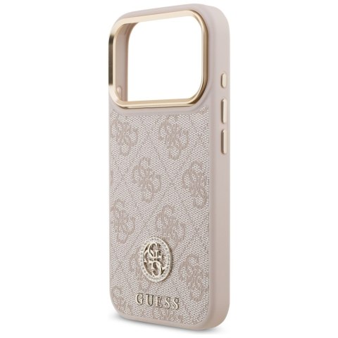 Etui Guess 4G Strass Logo MagSafe do iPhone 17 Pro różowy