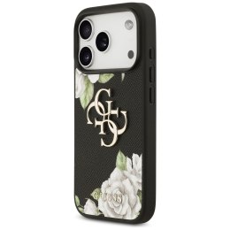 Etui Guess Grained Roses & Big 4G Logo do iPhone 17 Pro czarny