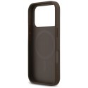 Etui Guess Leather 4G Triangle Strass MagSafe do iPhone 17 Pro brązowy