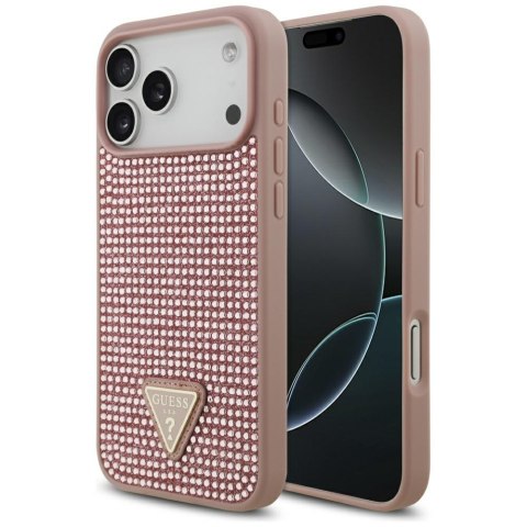 Etui Guess Rhinestone Triangle Logo do iPhone 17 Pro Max różowy