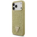 Etui Guess Rhinestone Triangle Logo do iPhone 17 Pro Max złoty