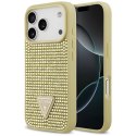 Etui Guess Rhinestone Triangle Logo do iPhone 17 Pro złoty