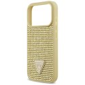 Etui Guess Rhinestone Triangle Logo do iPhone 17 Pro złoty