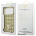 Etui Guess Rhinestone Triangle Logo do iPhone 17 Pro złoty