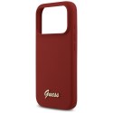 Etui Guess Silicone Script Metal Logo MagSafe do iPhone 17 Pro magenta