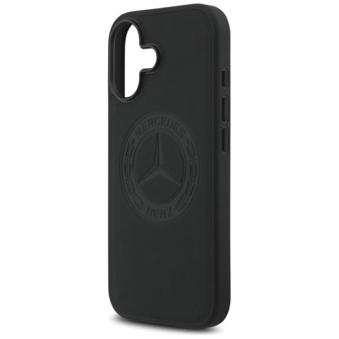 Etui Mercedes Leather Vintage Logo MagSafe do iPhone 17 czarny
