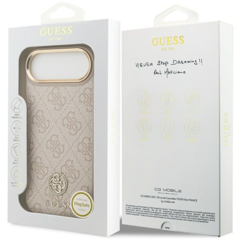 Etui Guess 4G Strass Logo MagSafe do iPhone Air różowy