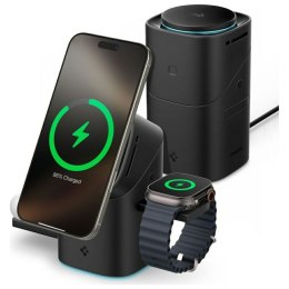 Ładowarka indukcyjna Spigen Essential EF223MS 3w1 Qi2 obrotowa MagSafe czarny