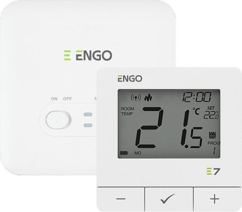 ENGO Controls E7-RFW - Programowany, bezprzewodowy regulator temperatury, biały