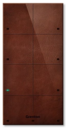 Panel dotykowy Grenton / 8 pól dotykowych / TF-Bus / ciemny, wykonany z naturalnej skóry front