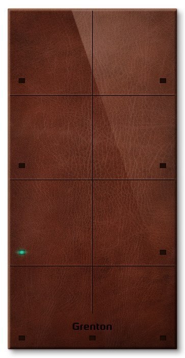Panel dotykowy Grenton / 8 pól dotykowych / TF-Bus / ciemny, wykonany z naturalnej skóry front