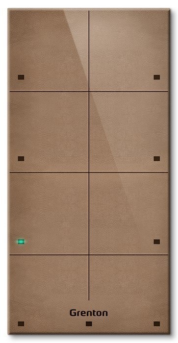 Panel dotykowy Grenton / 8 pól dotykowych / TF-Bus / jasny, wykonany z naturalnej skóry front