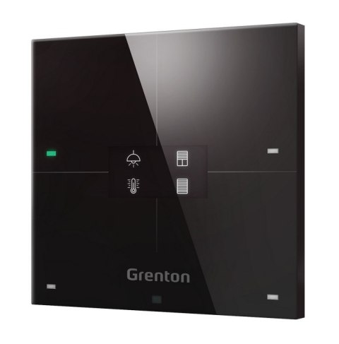 Smart panel Grenton / 4 pola dotykowe / wyświetlacz OLED / Wi-Fi / czarny szklany front