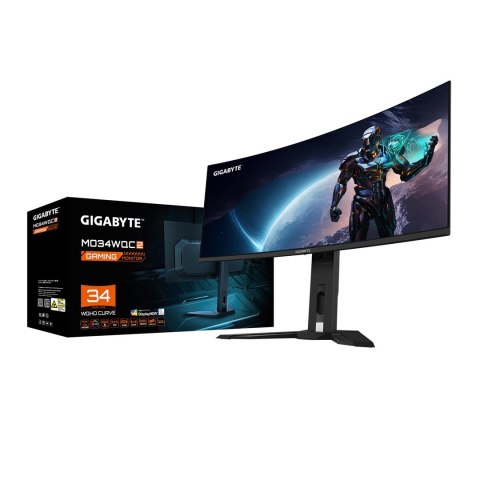 MONITOR GIGABYTE OLED 34" MO34WQC2 86,4 cm 3440x1440px Wide Quad HD OLED Czarny