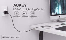 AUKEY CB-CL03 NYLONOWY KABEL USB C-LIGHTNING 2M PD