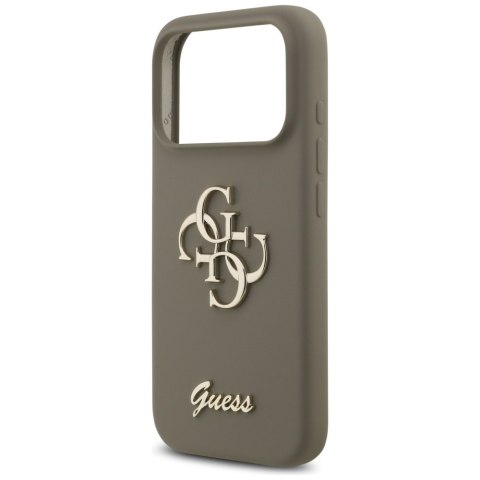 Etui Guess Silicone Big 4G Script do iPhone 17 Pro Max brązowy
