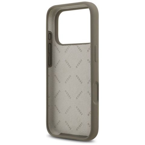 Etui Guess Silicone Big 4G Script do iPhone 17 Pro Max brązowy