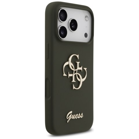 Etui Guess Silicone Big 4G Script do iPhone 17 Pro Max khaki