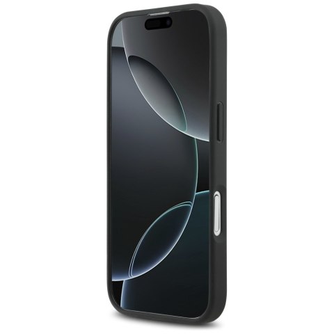 Etui Mercedes Leather Star Pattern Stripes MagSafe do iPhone 17 czarny